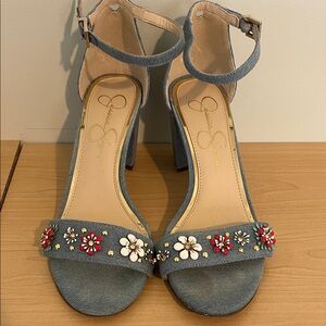 Jessica Simpson Blue Floral Heels